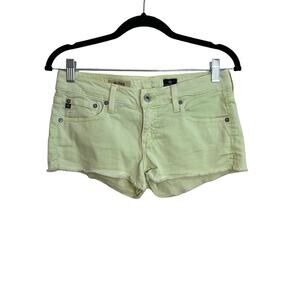 AG Adriano Goldschmied The Daisy Neon Green Low Rise Shorts